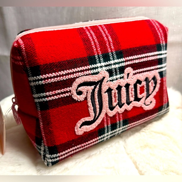 Juicy Couture Handbags - NEW Juicy Couture Red Plaid Travel Cosmetics Bag